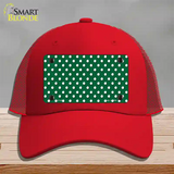 Green Polka Dot Novelty License Plate Hat Mesh / Red