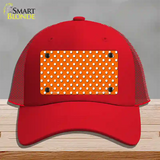 Orange Polka Dot Novelty License Plate Hat Mesh / Red