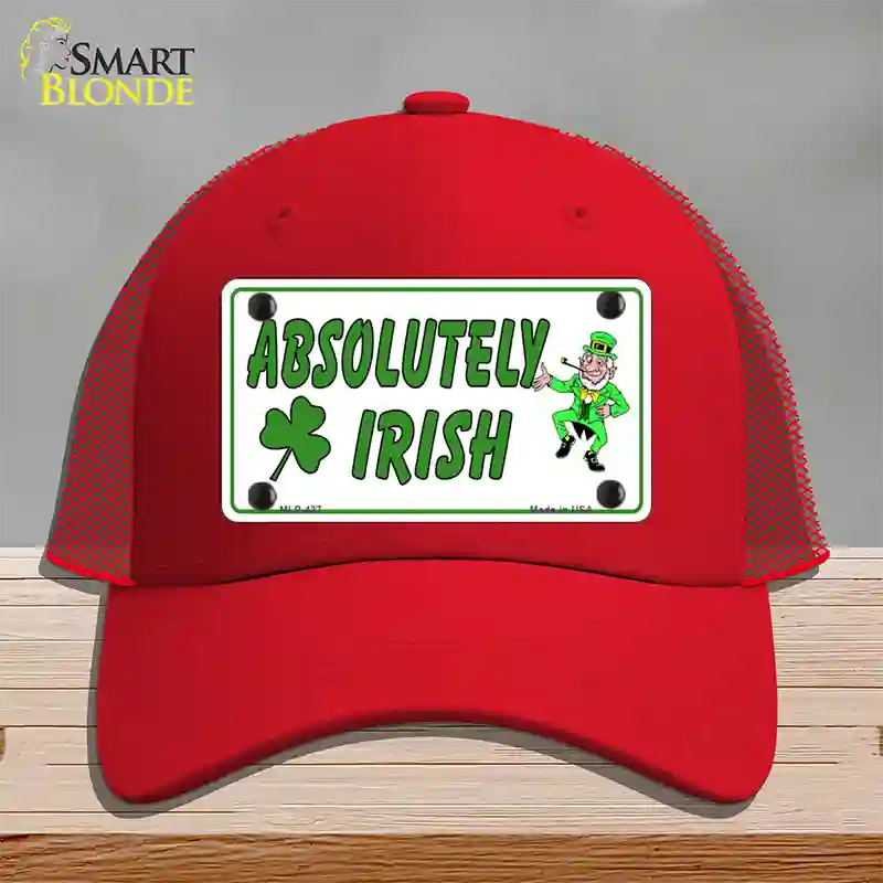 Absolutely Irish Novelty License Plate Hat Mesh / Red