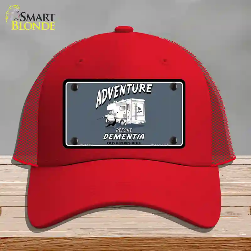 Adventure Before Dementia Novelty License Plate Hat Mesh / Red