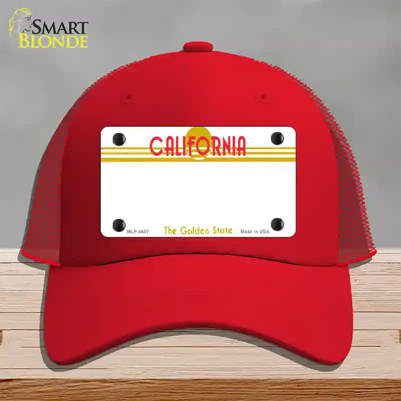 California Golden State Plate State Blank Novelty License Plate Hat Mesh / Red