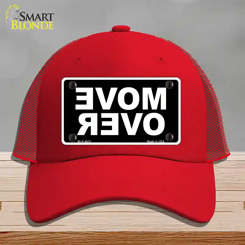 Move Over Black Novelty License Plate Hat Mesh / Red