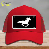 Running Horse Novelty License Plate Hat Mesh / Red