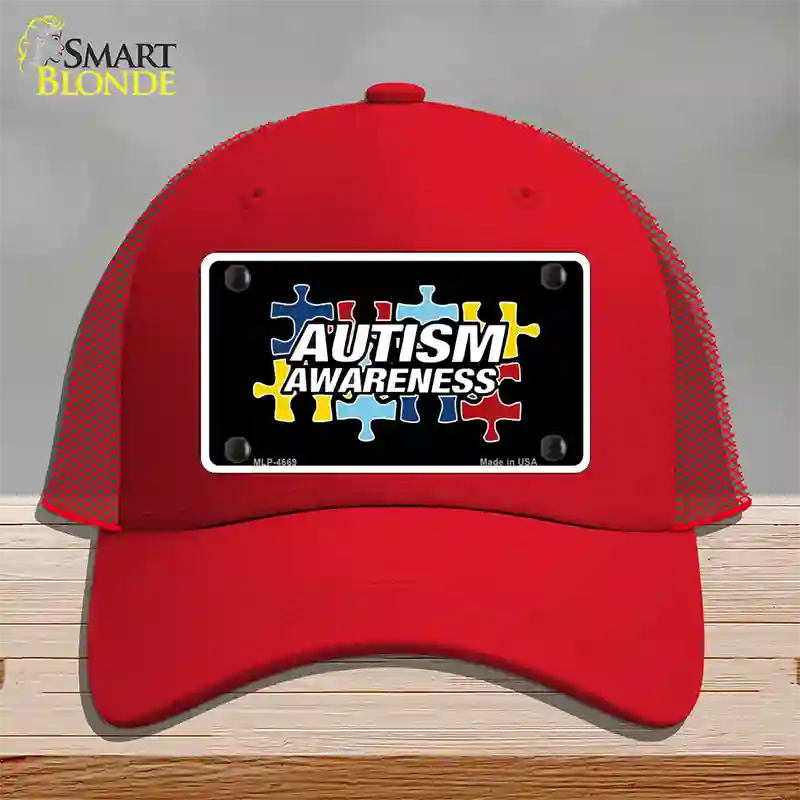 Autism Awareness Novelty License Plate Hat Sign Mesh / Red