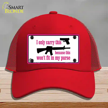 I Carry This Gun Novelty License Plate Hat Mesh / Red