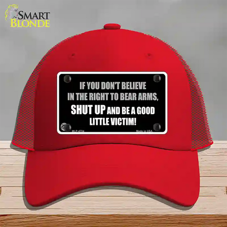 If You Dont Believe In The Right Novelty License Plate Hat Mesh / Red