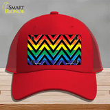 Rainbow Black Chevron Novelty License Plate Hat Mesh / Red