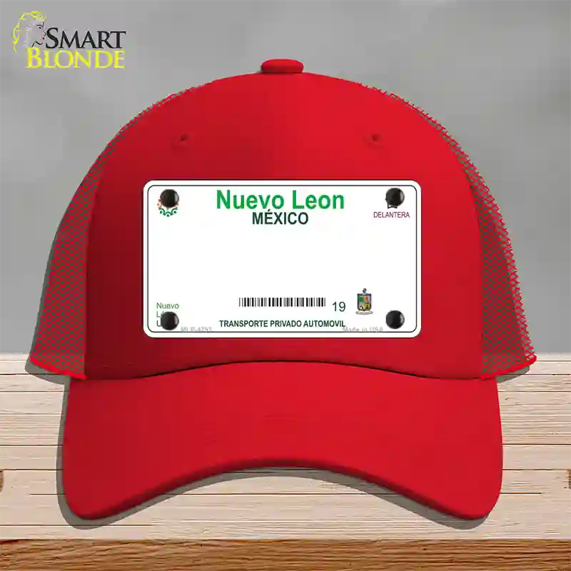 Nuevo Leon Mexico Blank Novelty License Plate Hat Mesh / Red