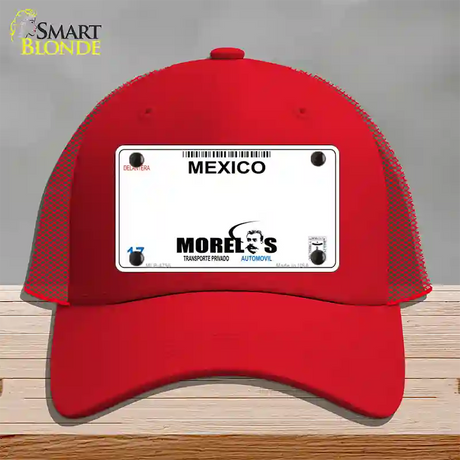 Morelos Mexico Novelty License Plate Hat Mesh / Red