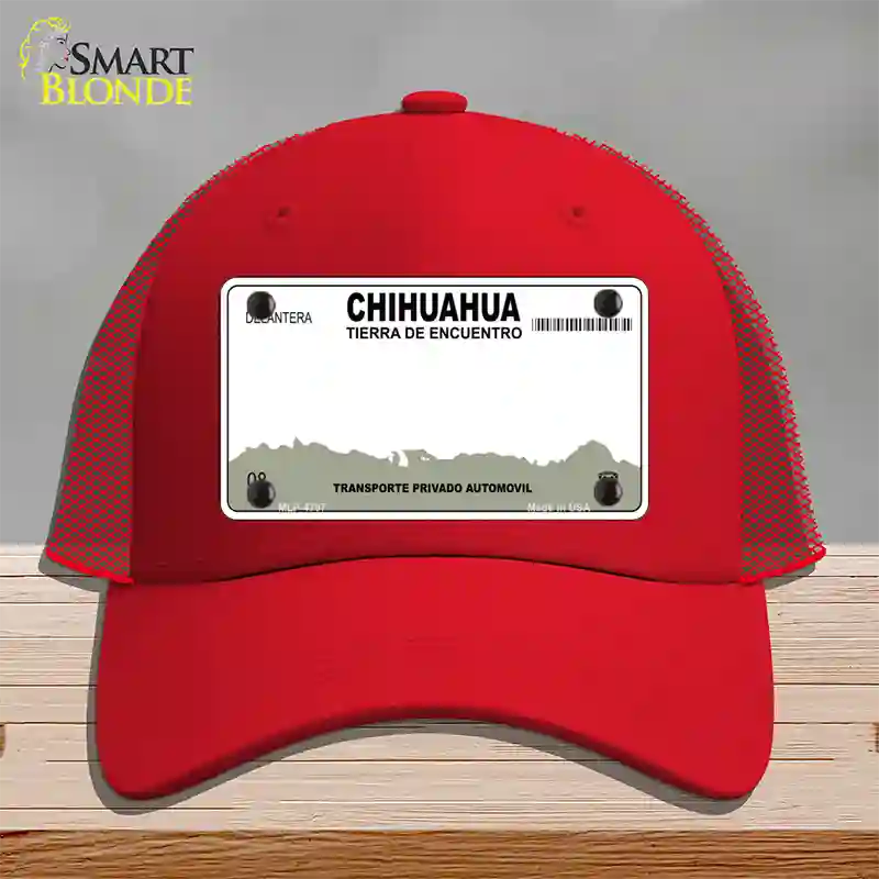 Chihuahua Mexico Novelty License Plate Hat Mesh / Red