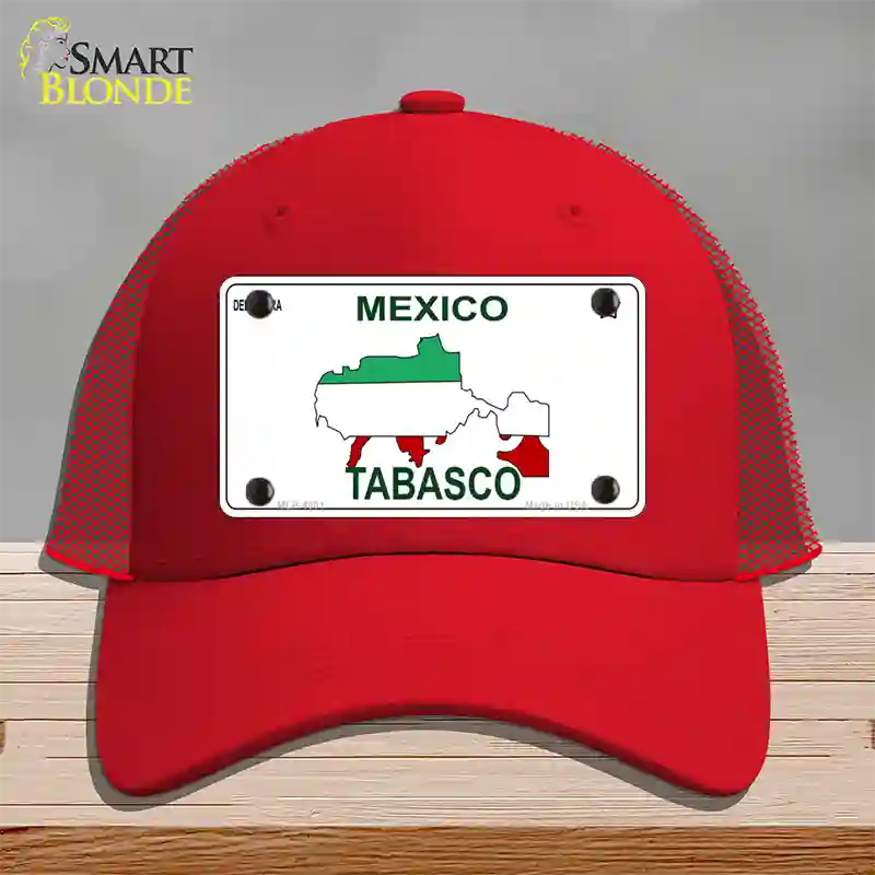 Tabasco Mexico Novelty License Plate Hat Mesh / Red