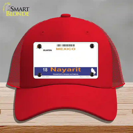 Nayarit Mexico Novelty License Plate Hat Mesh / Red