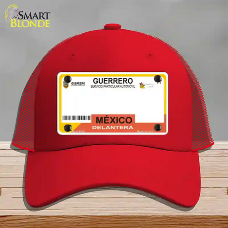 Guerrero Mexico Blank Novelty License Plate Hat Mesh / Red