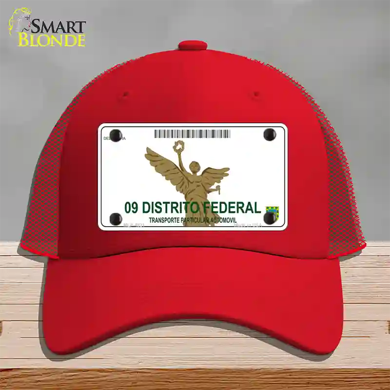 Distrito Federal Mexico Blank Novelty License Plate Hat Mesh / Red