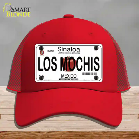 Los Mochis Mexico Novelty License Plate Hat Mesh / Red