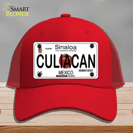 Culiacan Mexico Novelty License Plate Hat Mesh / Red