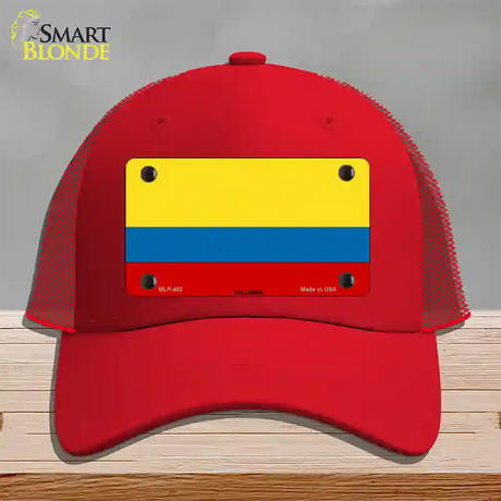 Colombia Flag Novelty License Plate Hat Mesh / Red