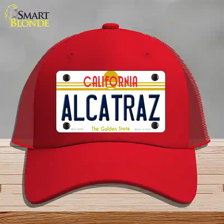 Alcatraz California Novelty License Plate Hat Mesh / Red