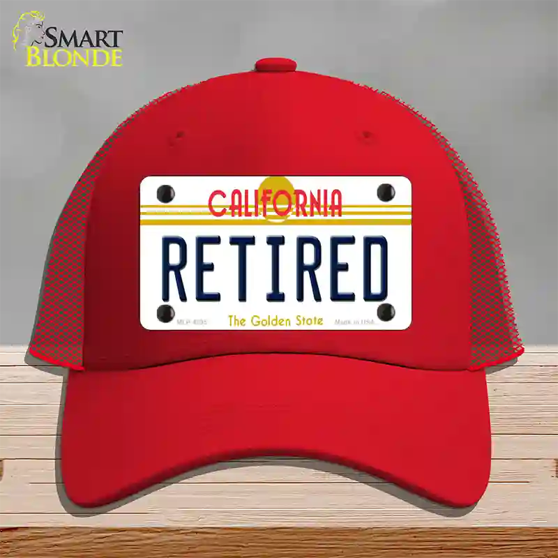 Retired California Novelty License Plate Hat Mesh / Red