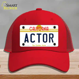 Actor California Novelty License Plate Hat Mesh / Red