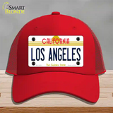 Los Angeles California State Novelty License Plate Hat Mesh / Red