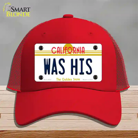 Was His California Novelty License Plate Hat Mesh / Red