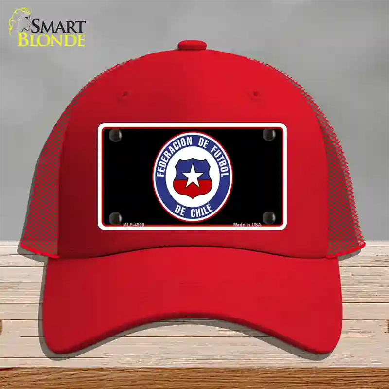 Federacion De Futbol De Chili Flag Novelty License Plate Hat Mesh / Red