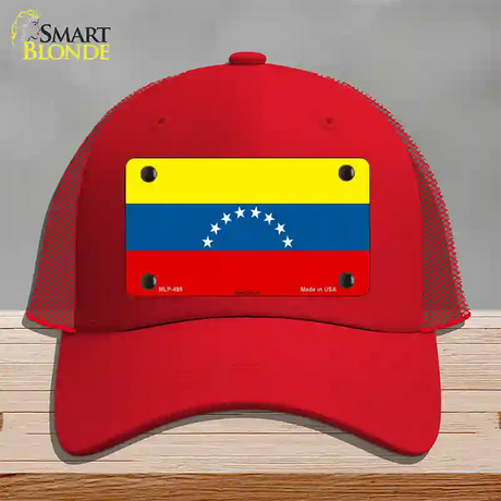 Venezuela Novelty License Plate Hat Mesh / Red