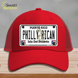 Philly Rican Puerto Rico Novelty License Plate Hat Mesh / Red