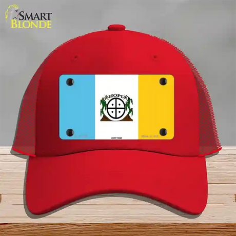 Hopi Tribe Flag Novelty License Plate Hat Mesh / Red