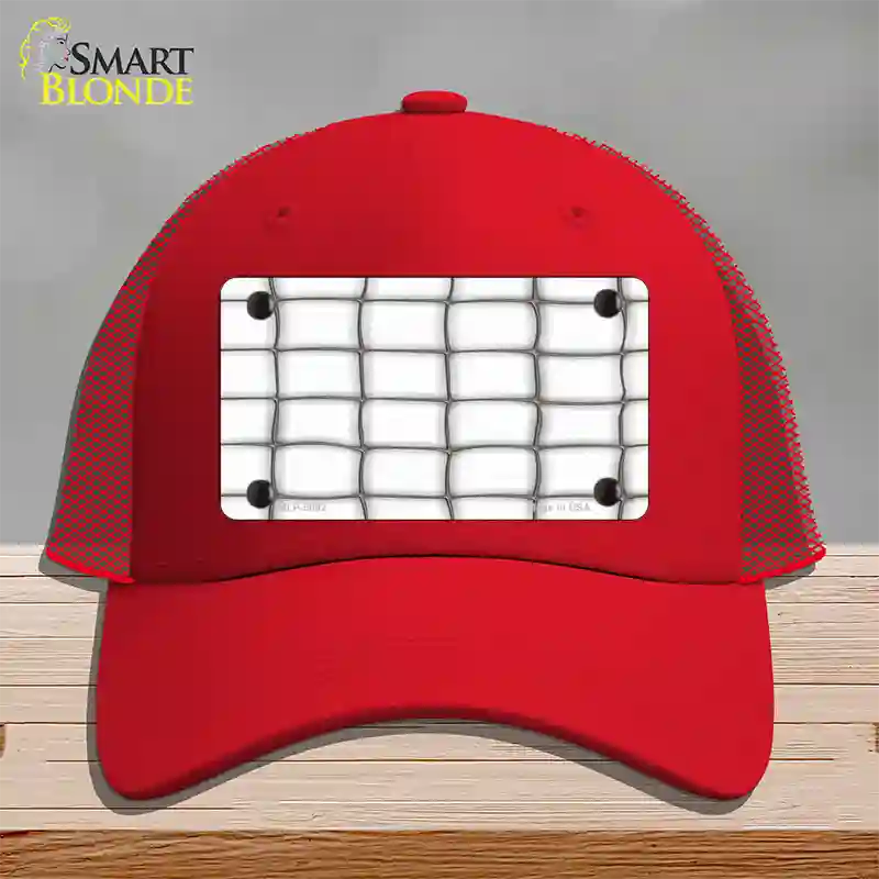 Web White Novelty License Plate Hat Mesh / Red