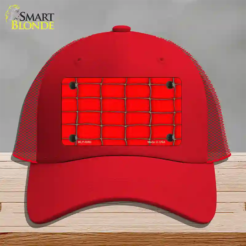 Web Red Novelty License Plate Hat Mesh / Red