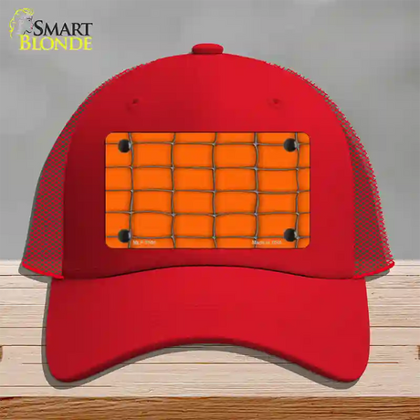 Web Orange Novelty License Plate Hat Mesh / Red