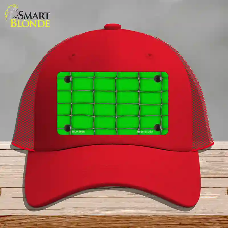 Web Green Novelty License Plate Hat Mesh / Red