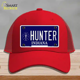 Hunter Indiana State Novelty License Plate Hat Mesh / Red