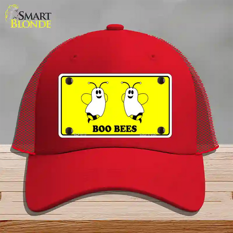 Boo Bees Novelty License Plate Hat Mesh / Red