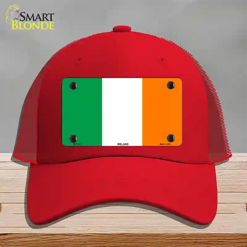 Ireland Flag Novelty License Plate Hat Mesh / Red