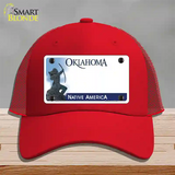 Oklahoma Native America State Blank Novelty License Plate Hat Mesh / Red