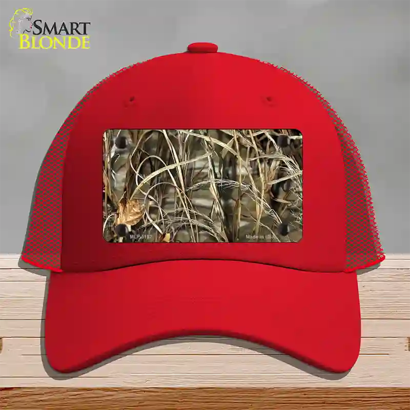 Camo Sticks Novelty License Plate Hat Mesh / Red