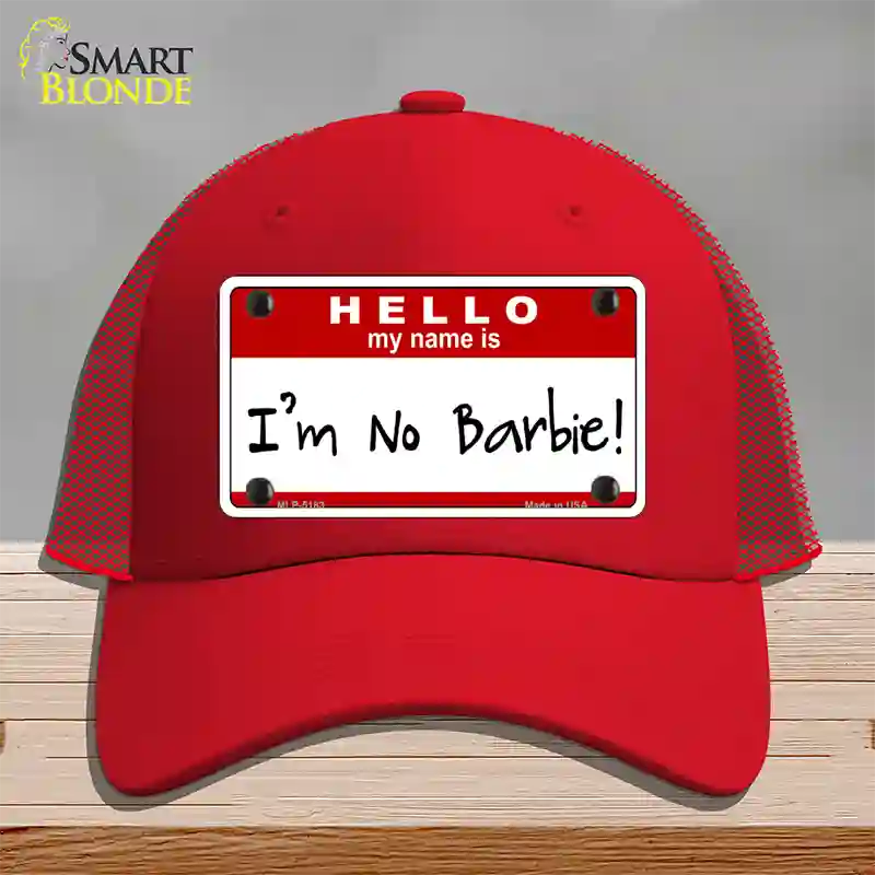 Im No Barbie Novelty License Plate Hat Mesh / Red