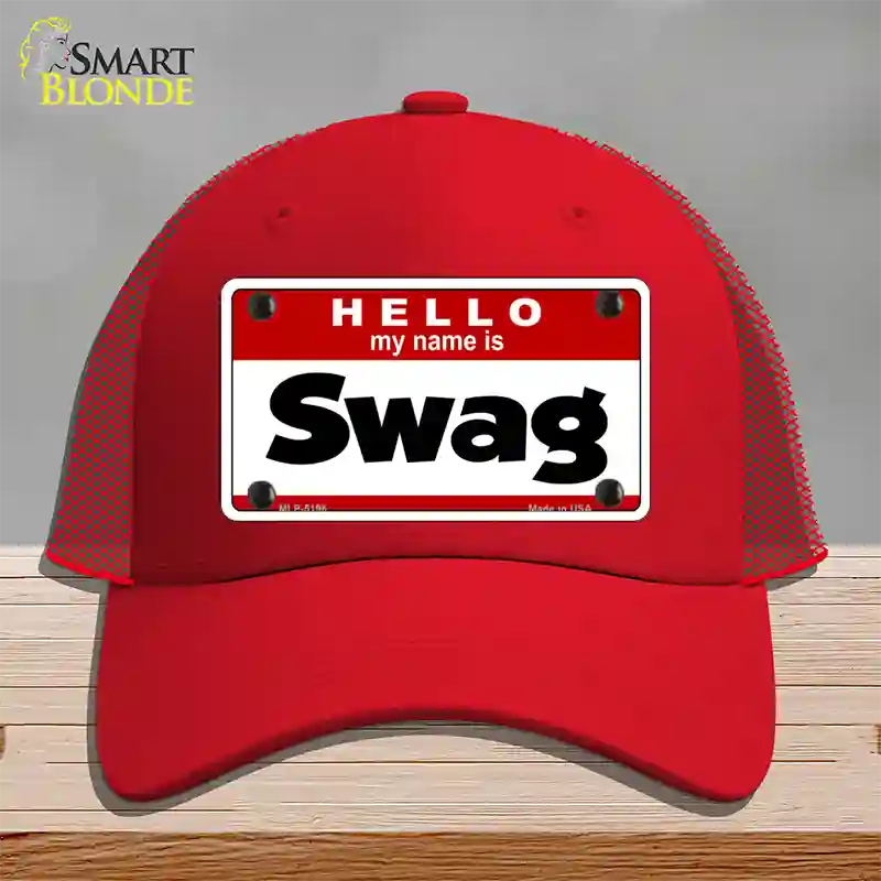 Swag Novelty License Plate Hat Mesh / Red