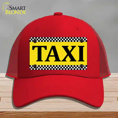 Taxi Novelty License Plate Hat Mesh / Red