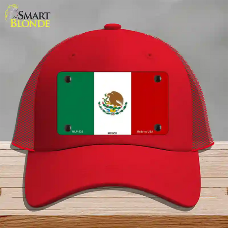 Mexico Country Flag Novelty License Plate Hat Mesh / Red