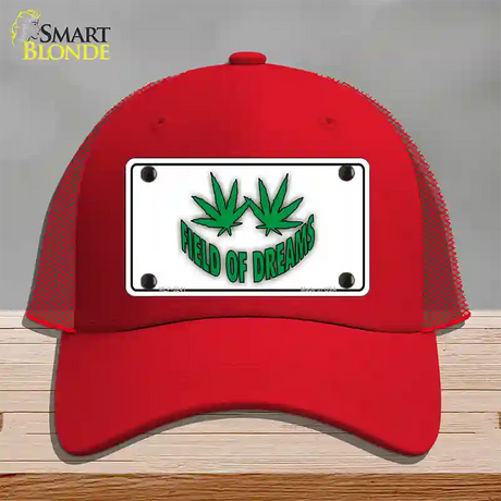 Field of Dreams Novelty License Plate Hat Mesh / Red