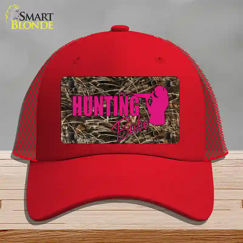 Hunting Babe Novelty License Plate Hat Mesh / Red