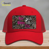 Real Women Fish Novelty License Plate Hat Mesh / Red