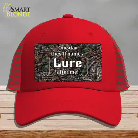 Name A Lure After Me Novelty License Plate Hat Mesh / Red