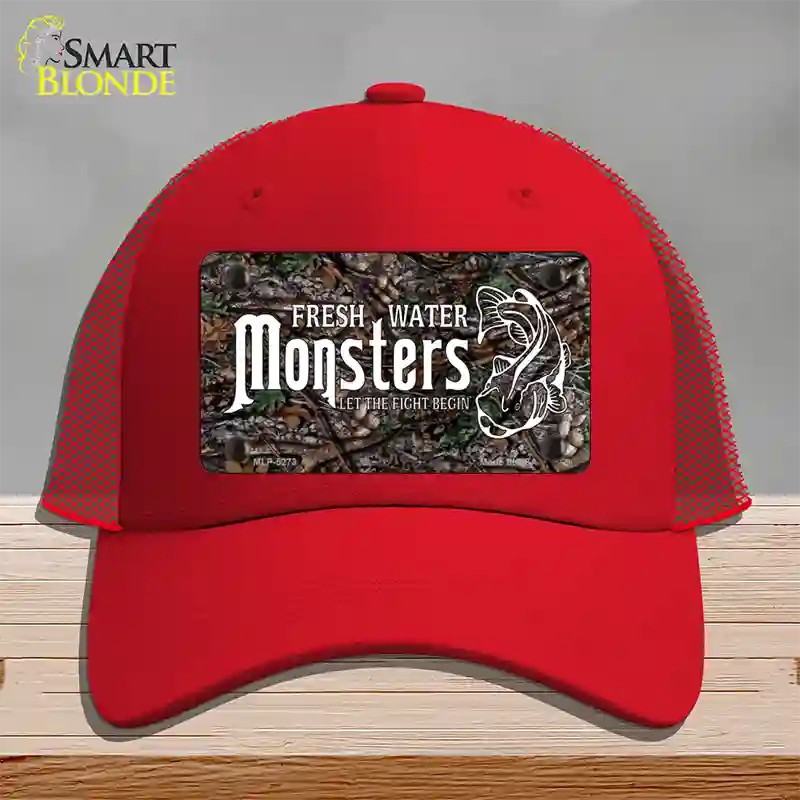 Fresh Water Monsters Novelty License Plate Hat Mesh / Red