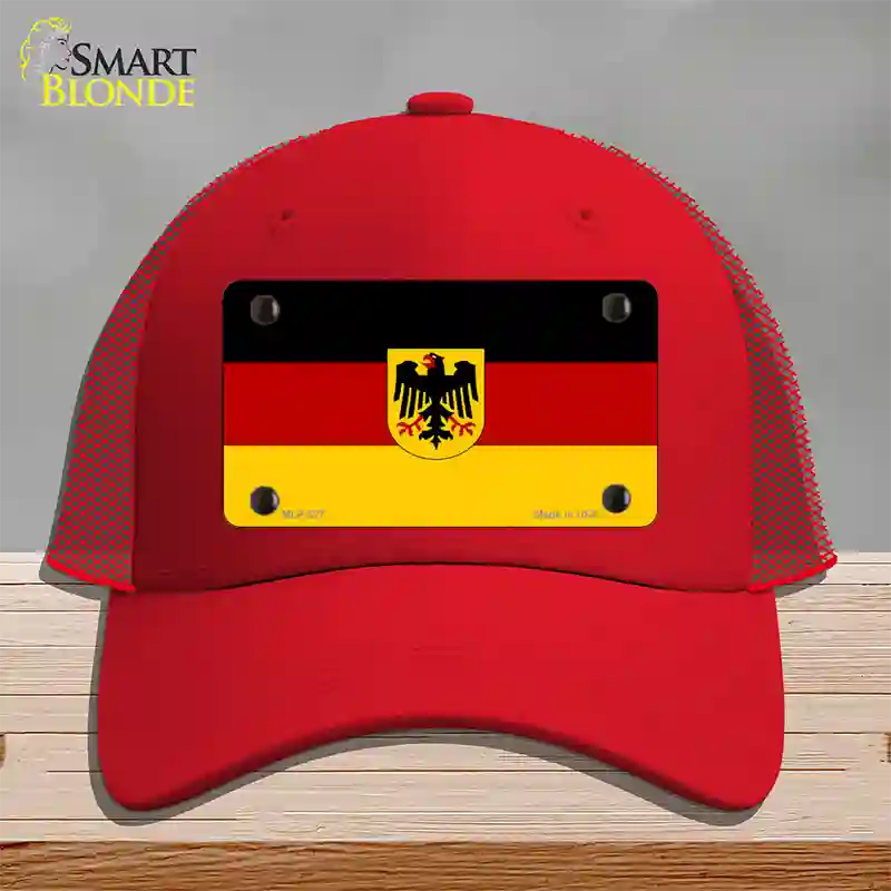 Germany State Flag Novelty License Plate Hat Mesh / Red