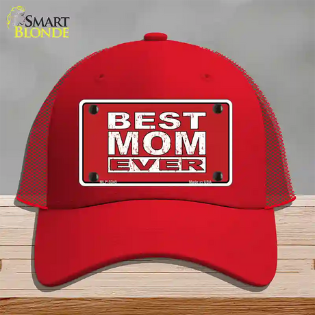 Best Mom Ever Red Novelty License Plate Hat Mesh / Red